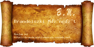 Brandeiszki Ménrót névjegykártya